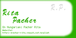 rita pacher business card